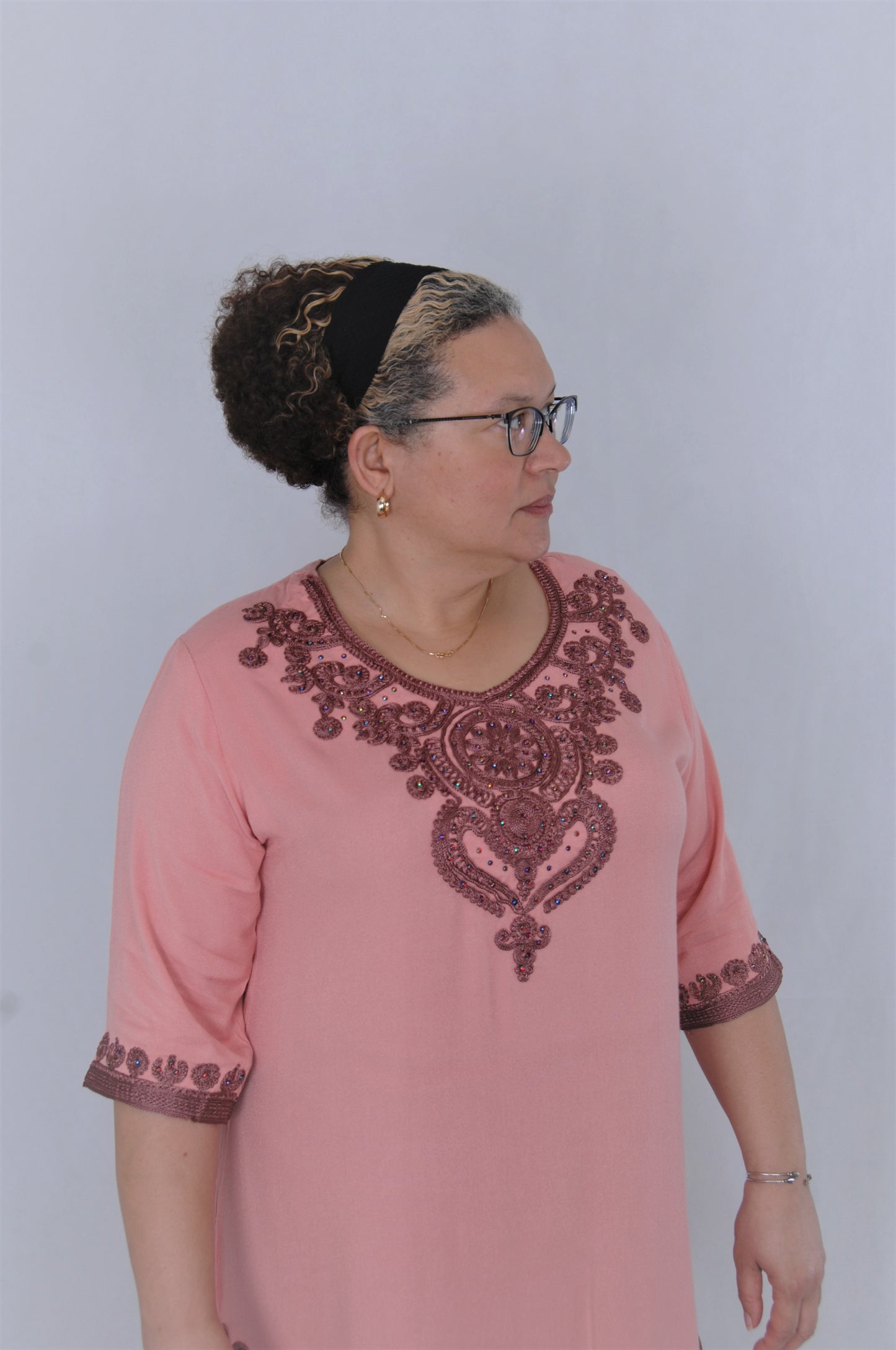 Tunique marocaine- XL- vieux rose