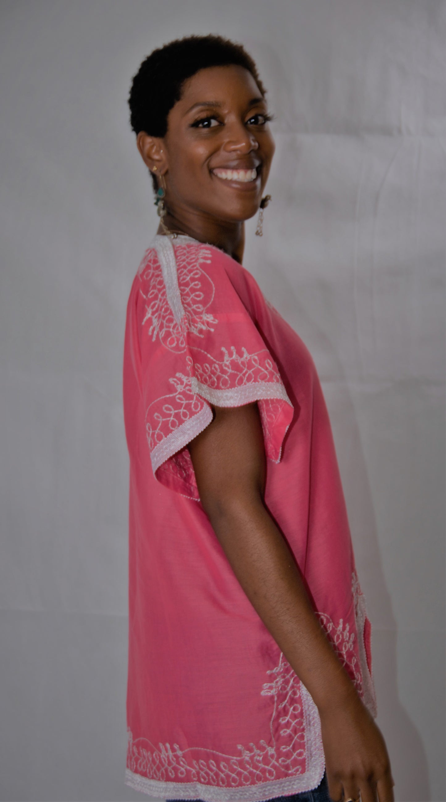 Moroccan tunic-pink-size below