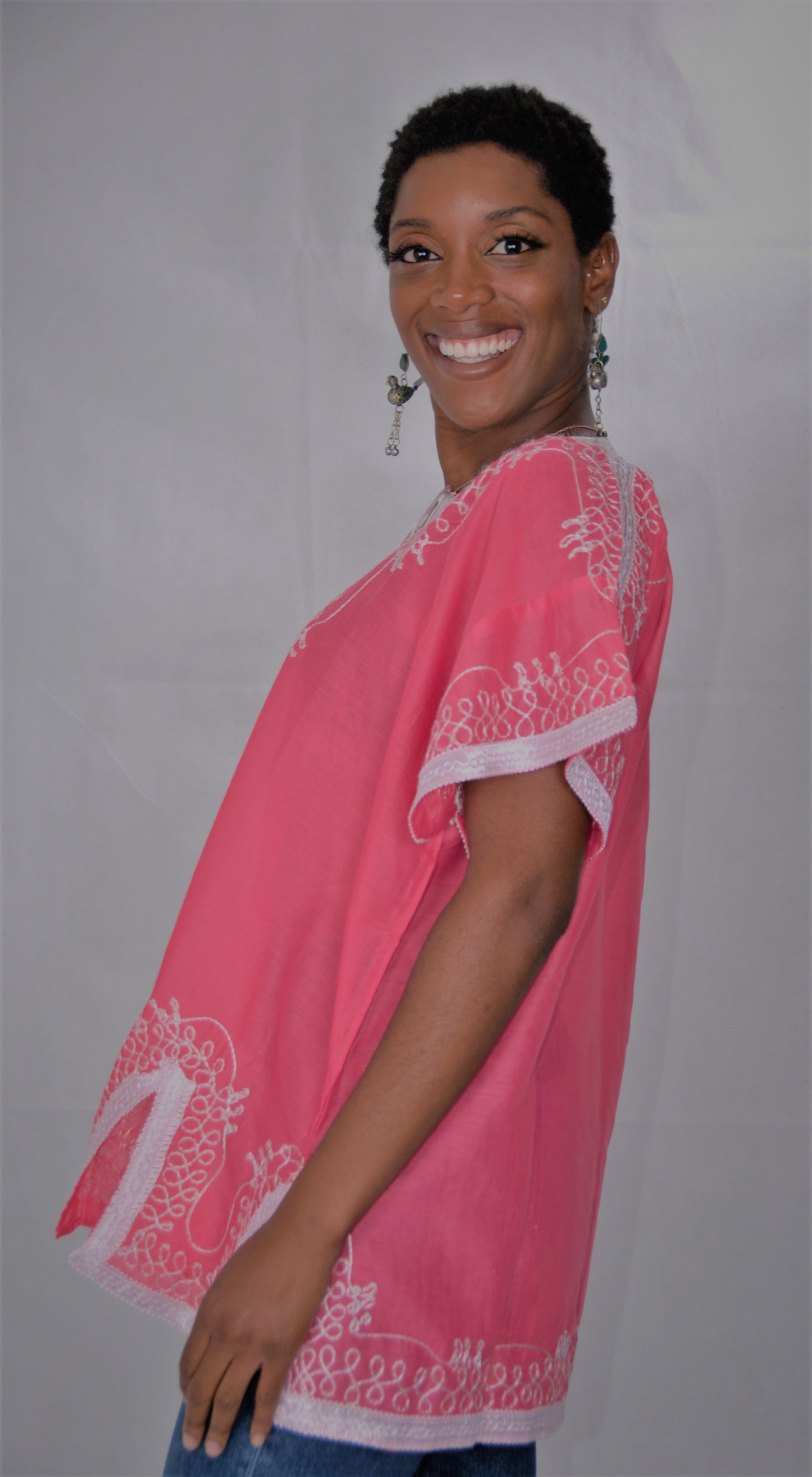 Moroccan tunic-pink-size below