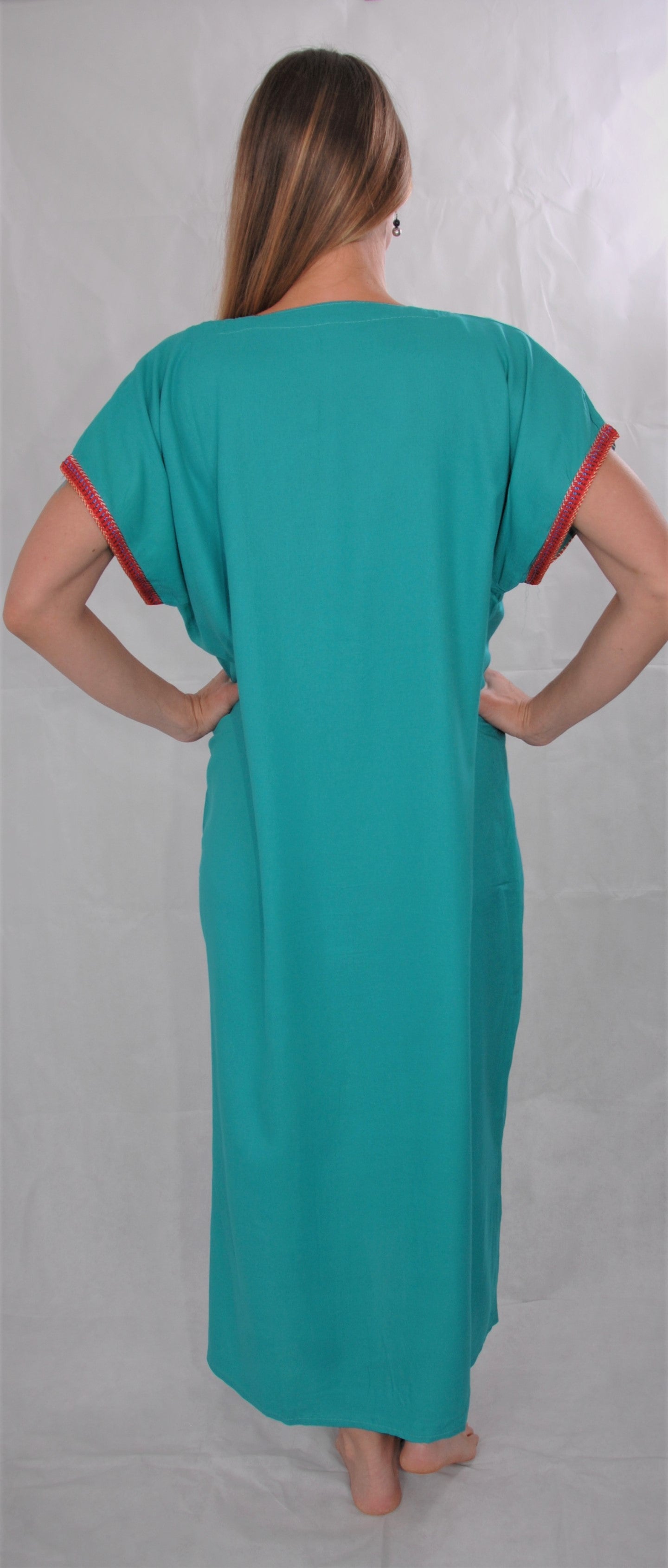 Moroccan kaftan/gondura - turquoise - size below