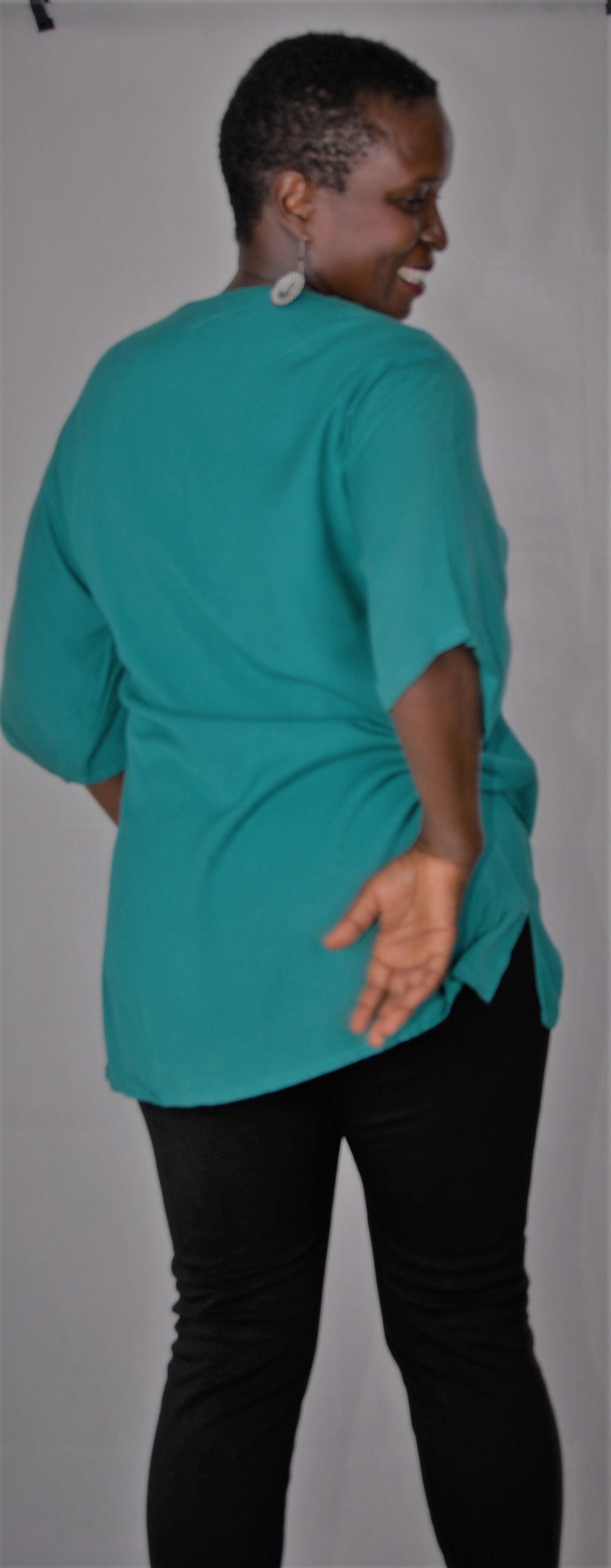 Moroccan tunic- torquoise/emerald- large