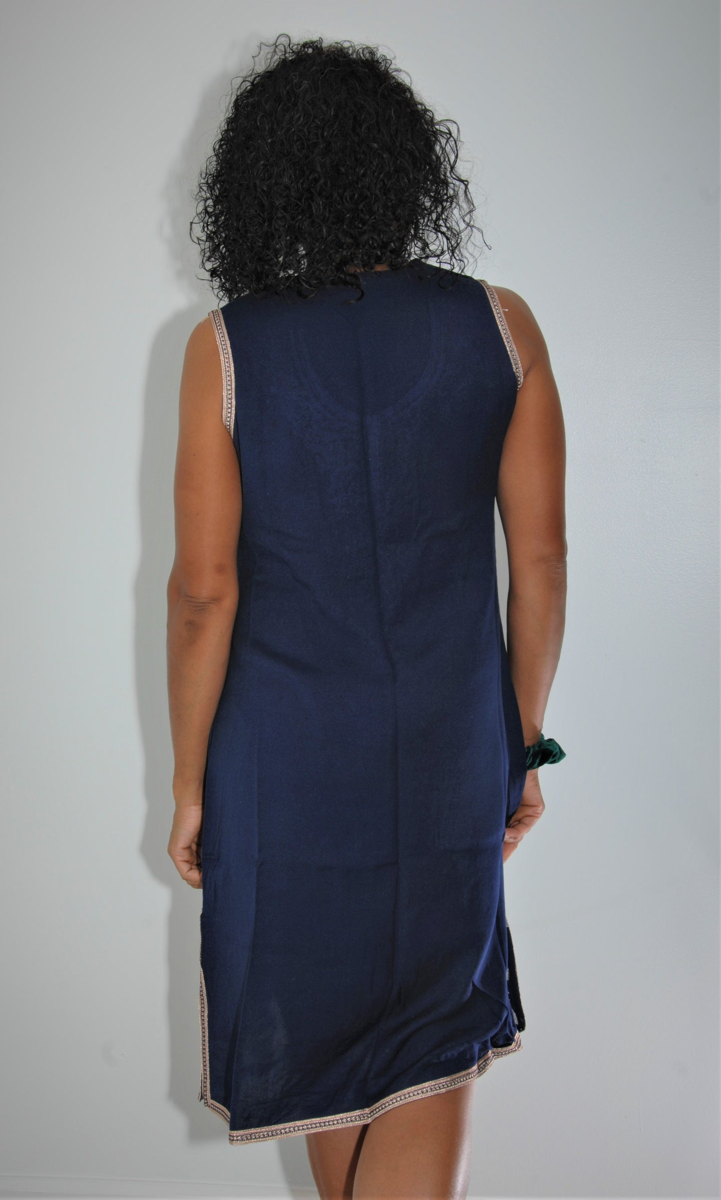 Robe marocaine-bleu marine-voir taille ci-dessous