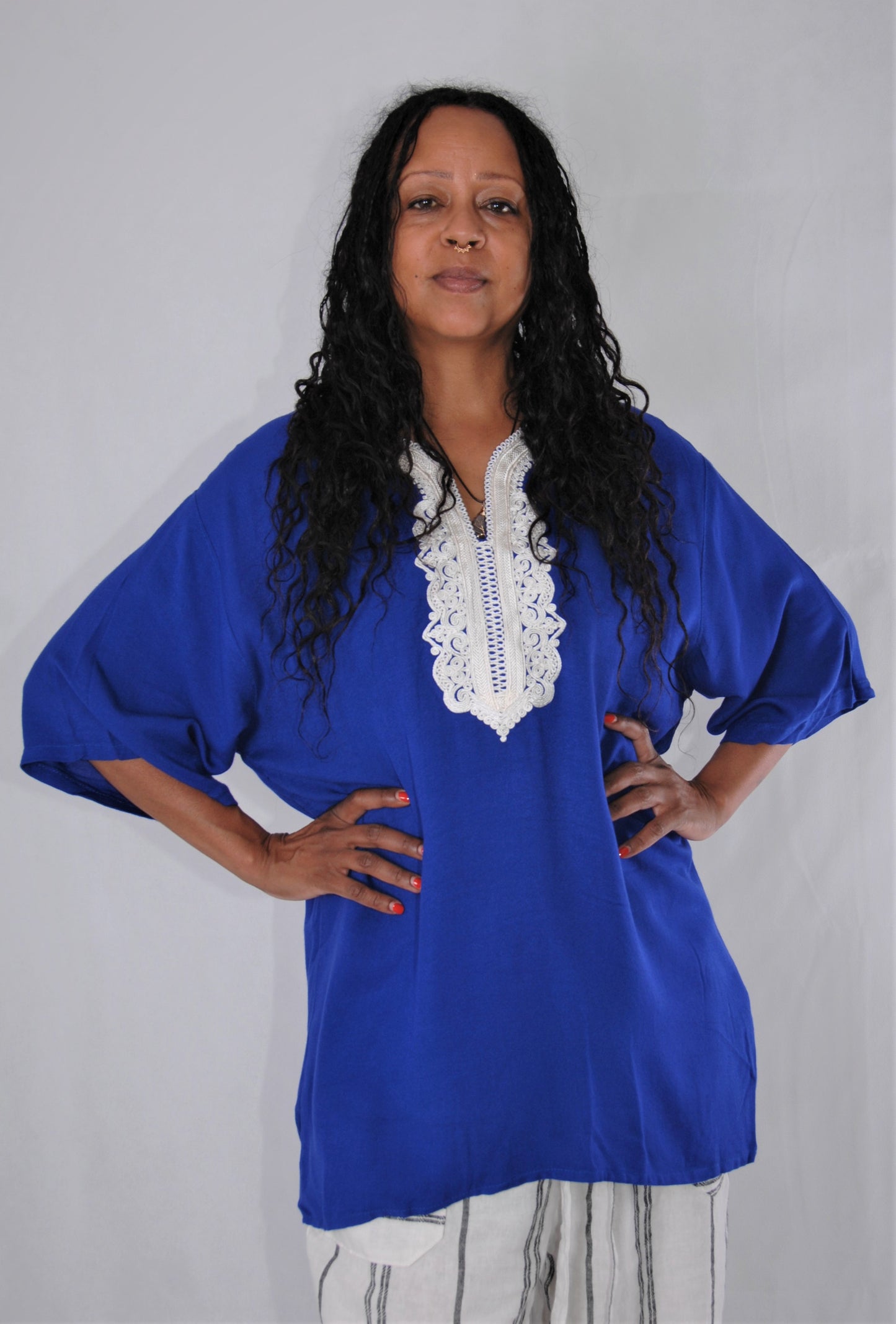 Moroccan tunic -violet - Medium