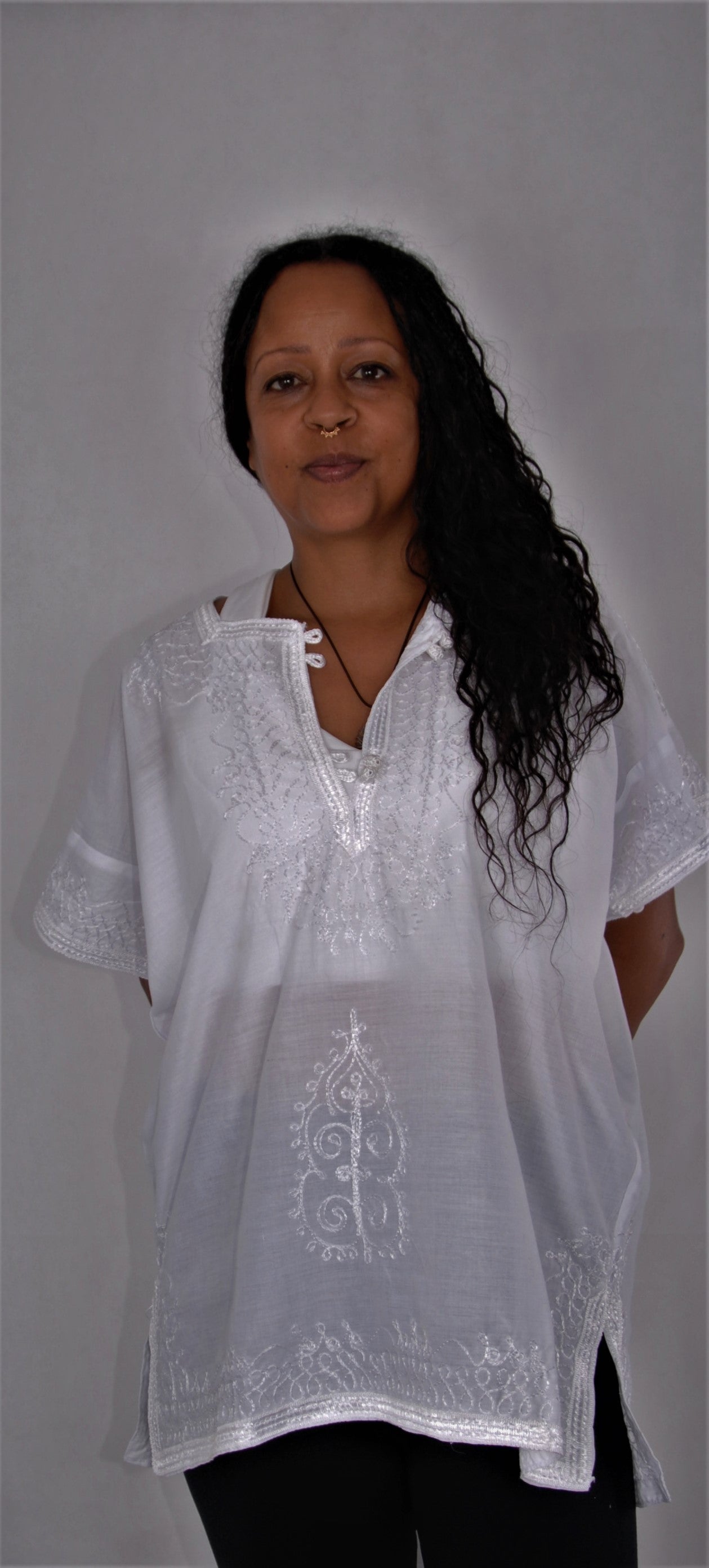 Moroccan tunic - white - size below