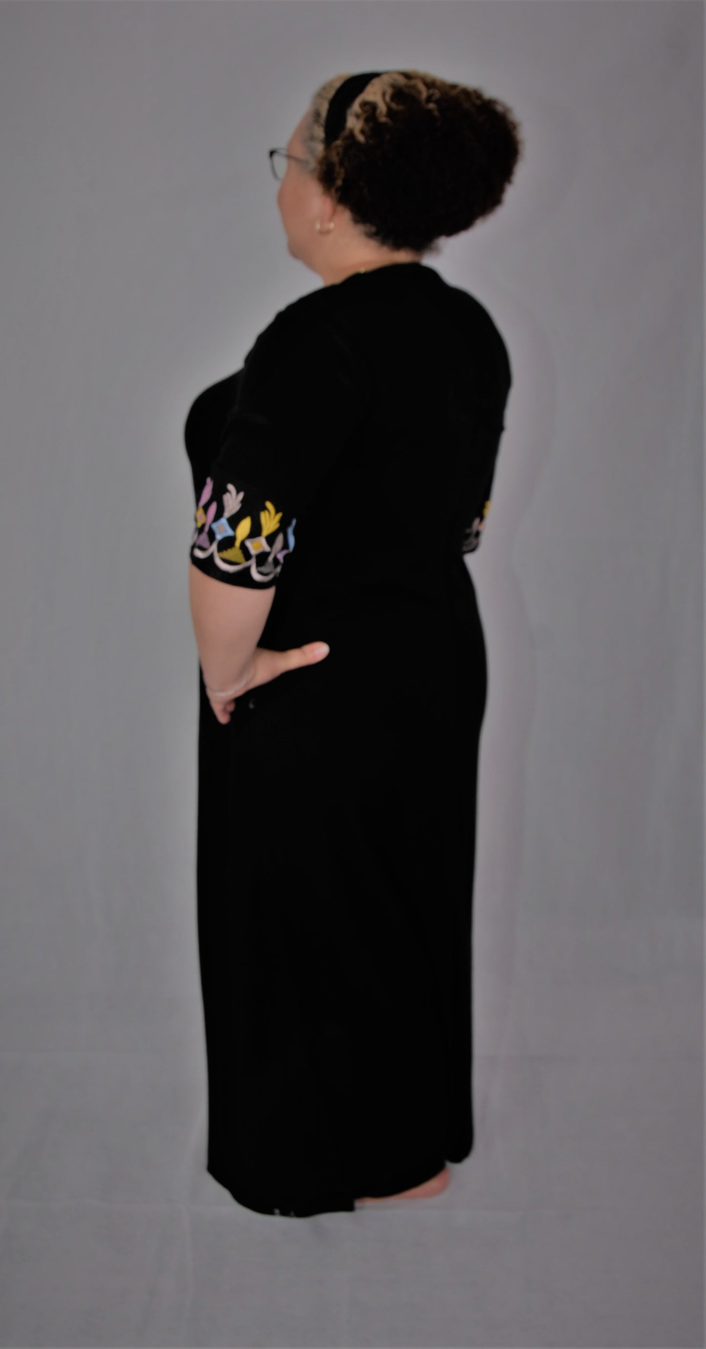 Moroccan kaftan/dress-black-Large