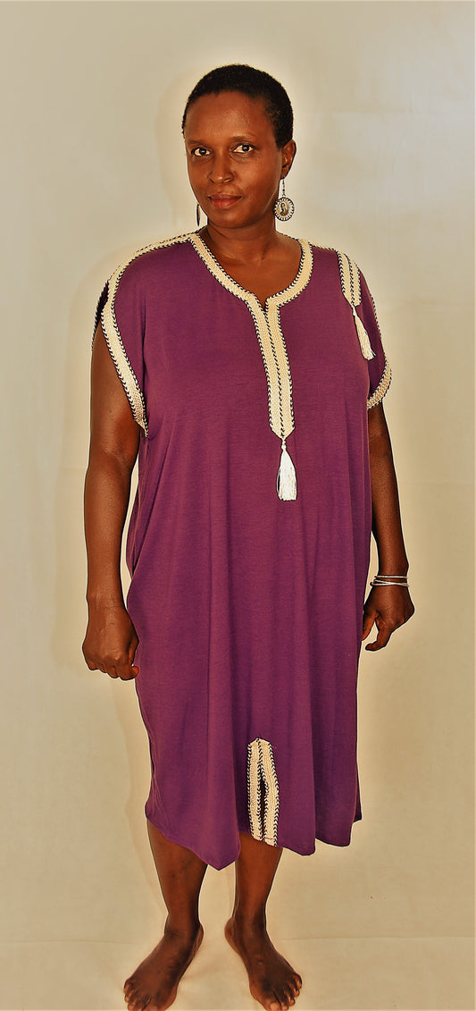 Moroccan short dress, sun, beach, lounge or casual-one size fits all